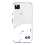 a white phone case with a cartoon character on it