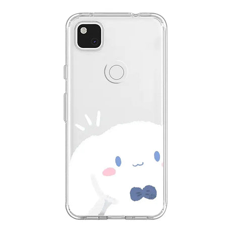 a white phone case with a cartoon character on it