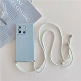 a white phone case with a white cord