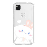 a white phone case with a cute white rabbit