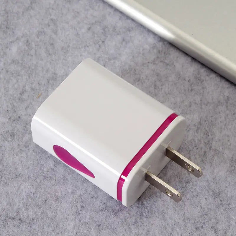 a white and pink usb with a pink stripe