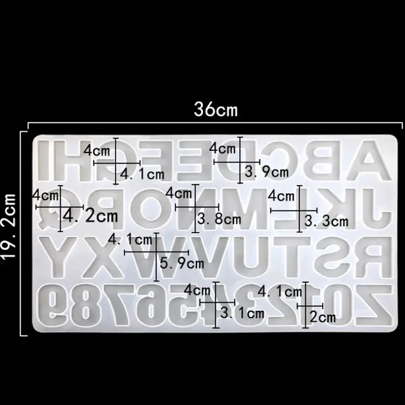 a white plastic alphabet with numbers and letters