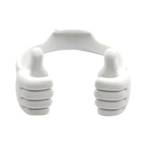 a white plastic mouth with two thumbs