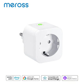 A white plug with a green button on the side