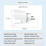 a white plug with a green light on it