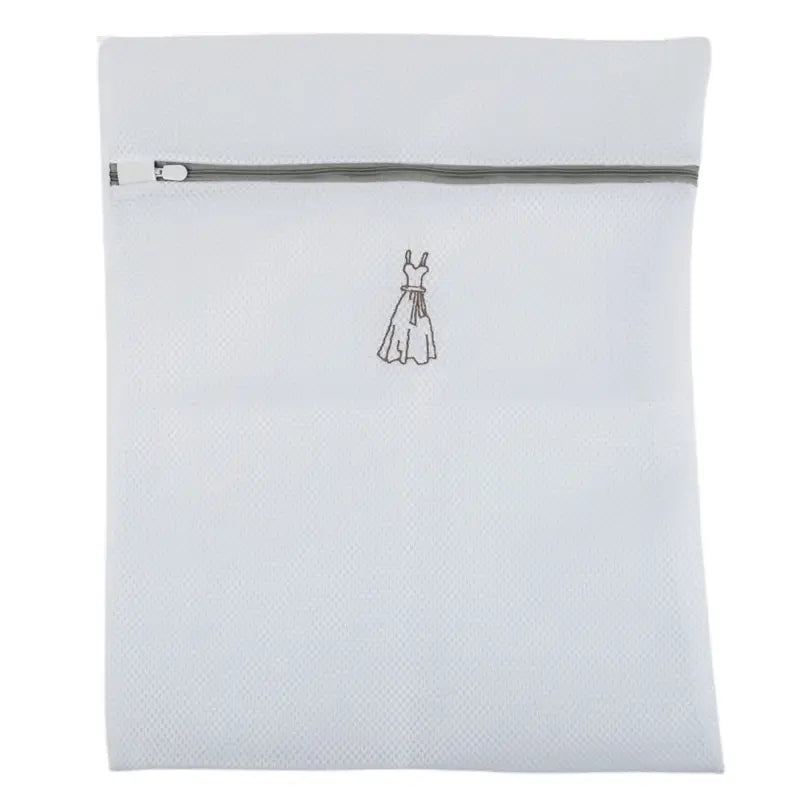 the white pouch with a zipper closure