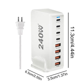 A white power adapt with a usb cable