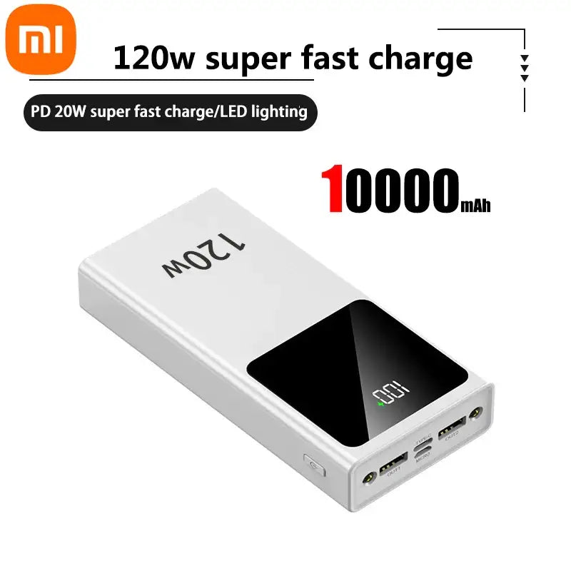 a white power bank with the power bank on top of it