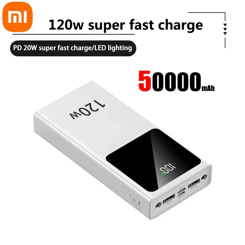 a white power bank with the power bank on top