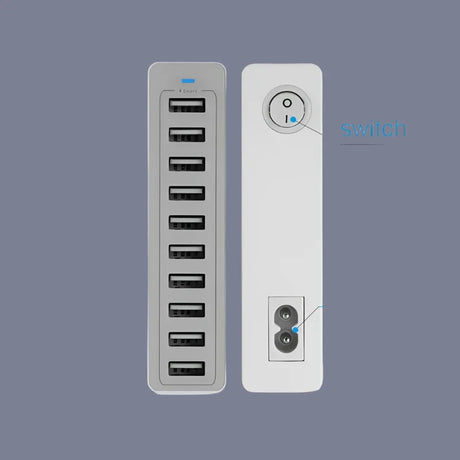 a white power strip with the words’power strip’and’power strip ’