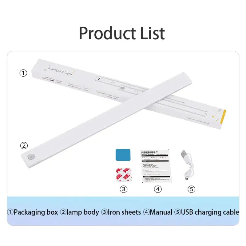 A white product list with a picture of a pair of scissors and a package of packaging