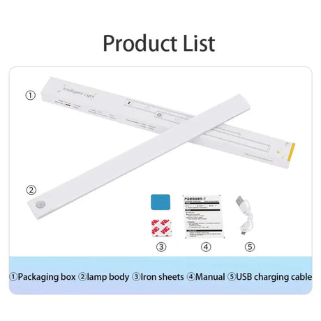 A white product list with a picture of a pair of scissors and a package of packaging