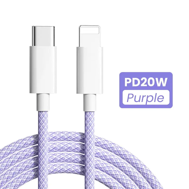 a white and purple cable with the words p2w