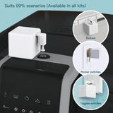 White robotic button pusher.