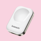 White, rounded rectangular device with ’toocki’ branding on its surface.