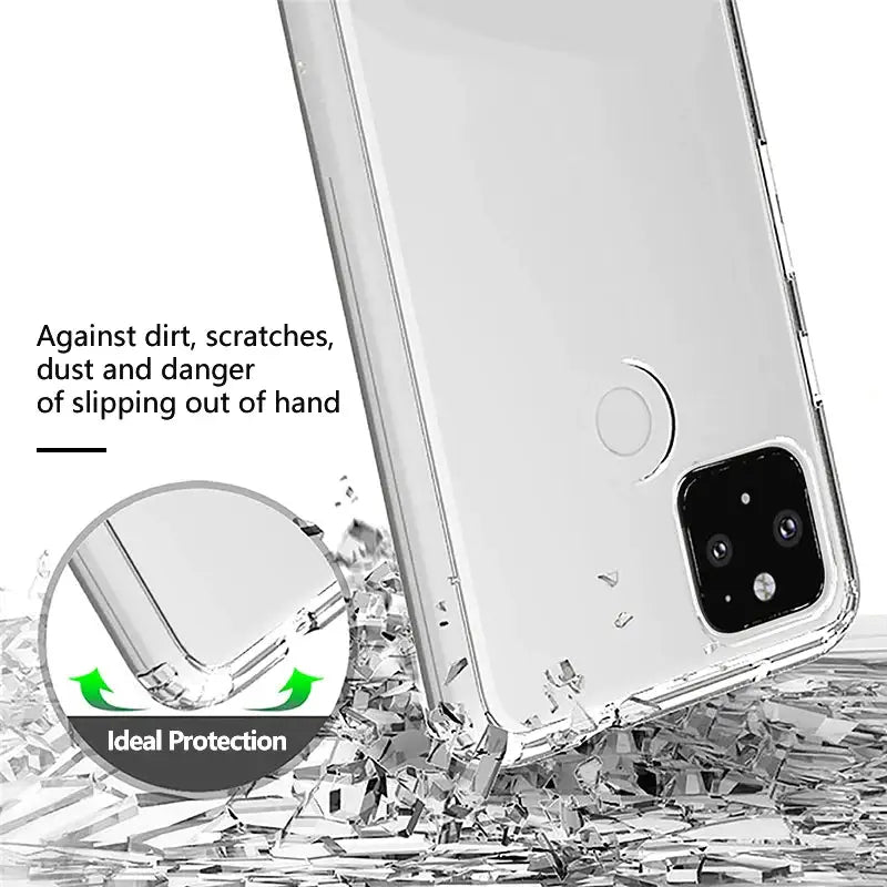 the back of a white samsung phone with a broken glass