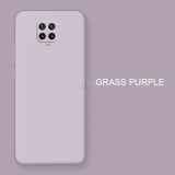 the back of a white samsung phone with the text gas purple