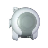 a white pig shaped speaker with a white background