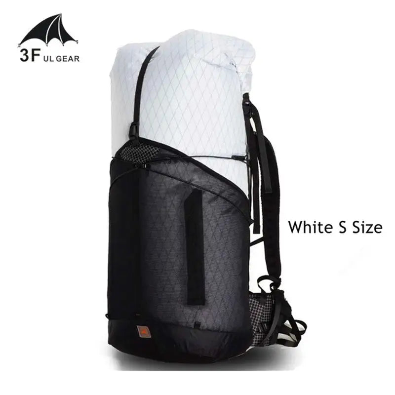a white backpack with a black backpack strap