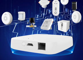 White smart home hub.