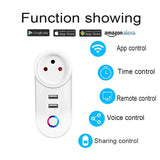 a white smart home security device with the words functions