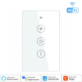 White smart light switch.