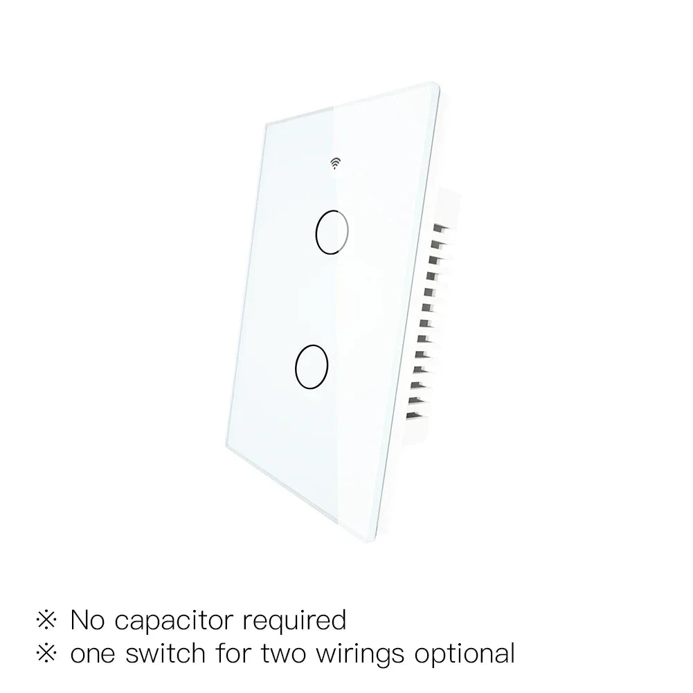 White smart light switch.