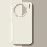 White smartphone case with a circular camera cutout.