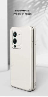 White smartphone with a triple camera setup on the back.