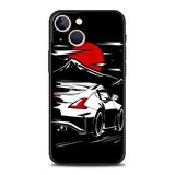 the white sports car on black background for iphone case