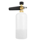 a white spray bottle with a black handle