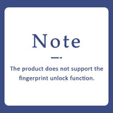 a white square with a blue background and a quote that says note the product does not support the fingerprint