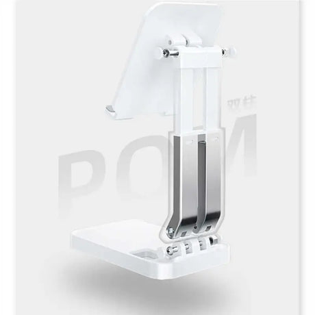 the white stand is attached to the back of the ipad