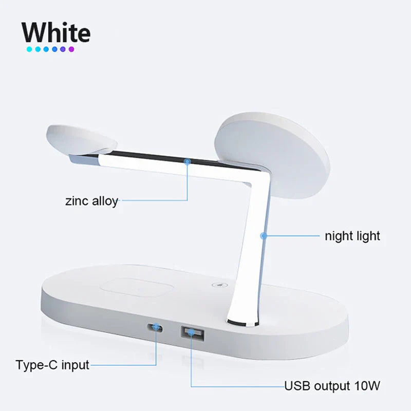 White charging station with night light.