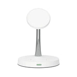 the white led table lamp with a round base