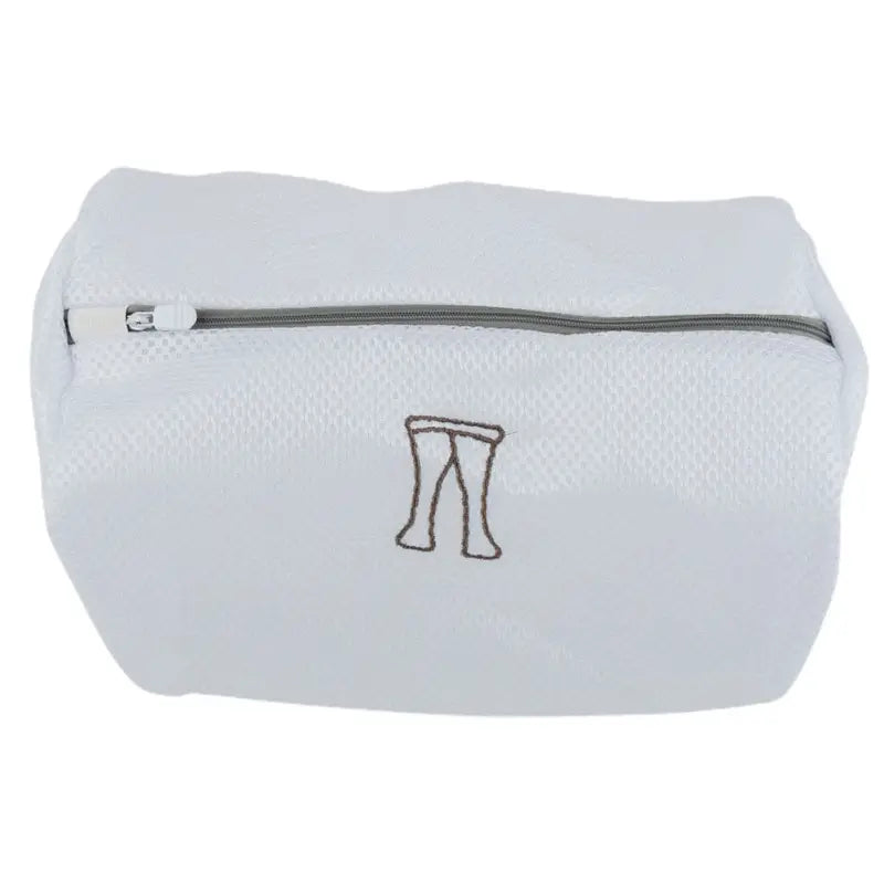 the white toilet bag with a zipper closure