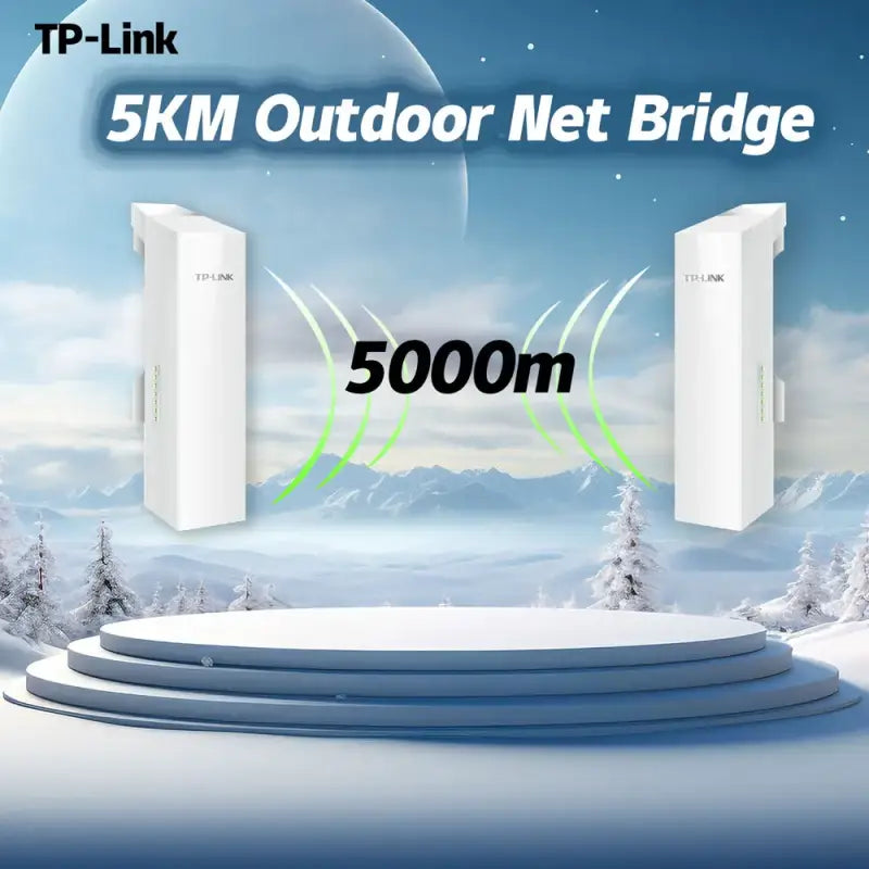 A white tv antenna with the words 5m outdoor bridge