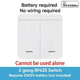 White two-gang RF433 switch.