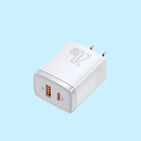 White USB wall charger.
