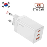 a white wall charger with a korean flag on it