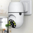 A white wall mounted camera mounted on the side of a wall