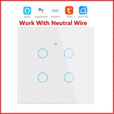 a white wall switch with the words work with neutral wire