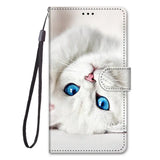 white cat with blue eyes wallet case