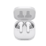 White wireless earbuds in charging case.
