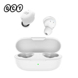 White wireless earbuds and charging case.