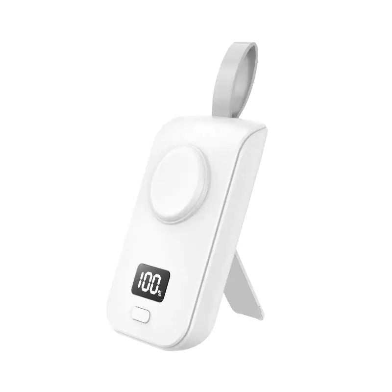 the white wireless phone stand with a white button