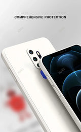 White straight edge silicone phone case with sleek minimalist design and smooth matte finish for oppo a5 a9 a11 a11x 5g