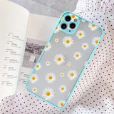 a white and yellow daisy print phone case