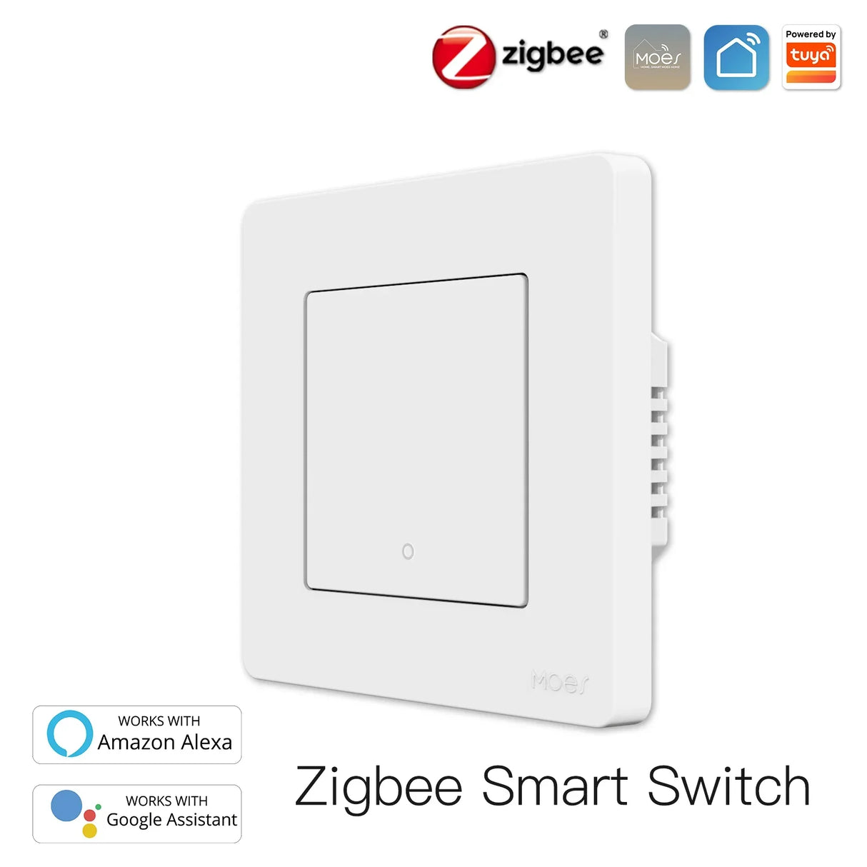 White Zigbee smart switch.