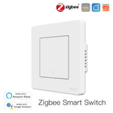 White Zigbee smart switch.